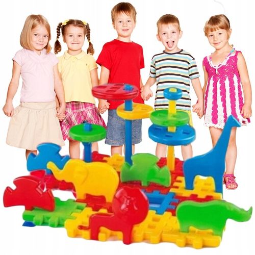 MARIOINEX Klocki Konstrukcyjne Wafle DUŻE Zabawki dla DZIECI Zestaw KLOCKÓW na Arena.pl