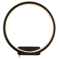 Kinkiet LAMPA ścienna MDECO SLIM/000101/4000/B okrągła OPRAWA metalowa LED 18W 4000K pierścień ring czarny