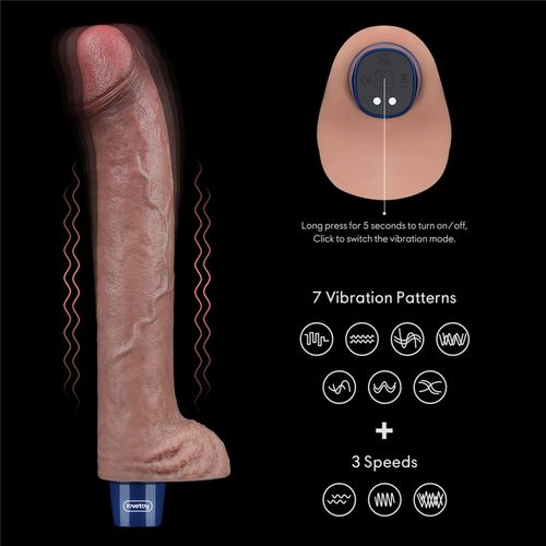 11" REAL SOFTEE Rechargeable Silicone Vibrating Dildo (H) na Arena.pl