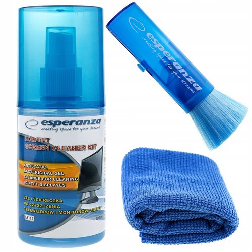 Zestaw Do Czyszczenia Ekranów Matryc Telewizorów LCD LED TFT Żel Esperanza na Arena.pl