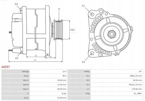 A0257 ALTERNATOR AS-PL na Arena.pl