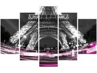 70 100CM OBRAZ 5 ELEM KOLOROWO WIEŻĄ DRUK PŁÓTNO