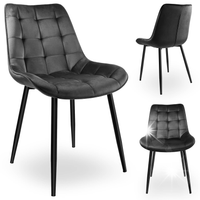 KRZESŁO TAPICEROWANE WELUROWE PIKOWANE DO JADALNI SALONU BIURA LOFT VELVET