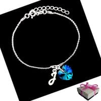 Bransoletka dla Dziewczynki Literka Alfabet Srebro