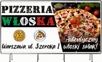 BANER REKLAMOWY OCZKOWANY 100x50cm duży wybór wzorów PIZZERIA WŁOSKA