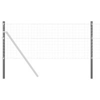 Słupki ogrodzeniowe 12 pcs Szary 100 cm Stal Malowana Proszkowo