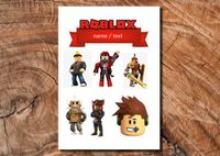 Wydruk cukrowy na tort A4 Roblox napis DIY