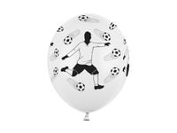 Balony 30cm, Piłkarz i piłki, Pastel White