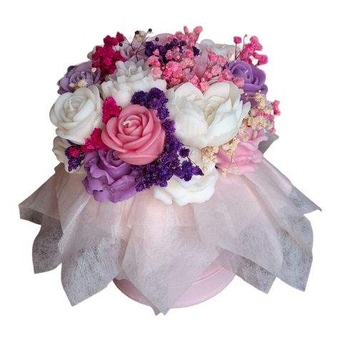 Flower Box Świece Sojowe Wieczny Bukiet Kwiaty Prezent Urodziny Dzień na Arena.pl