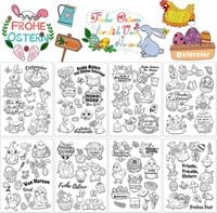 Zestaw Stempli Wielkanocnych 105 Sztuk Silikonowe Przezroczyste do DIY