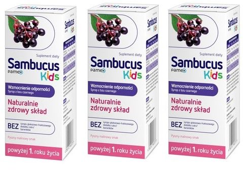 Sambucus Kids syrop , czarny bez x 3 x 120 ml zdjęcie 1