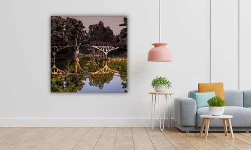 OBRAZ NA PŁÓTNIE 068 Most w lesie 70x70cm na Arena.pl