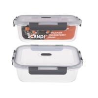 Pojemnik szklany żaroodporny z pokrywką hermetyczny 1500 ml do żywności