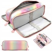 Piórnik Tęczowy 3W1 Duży Rozkładany Saszetka Szkolny Dziewczynki