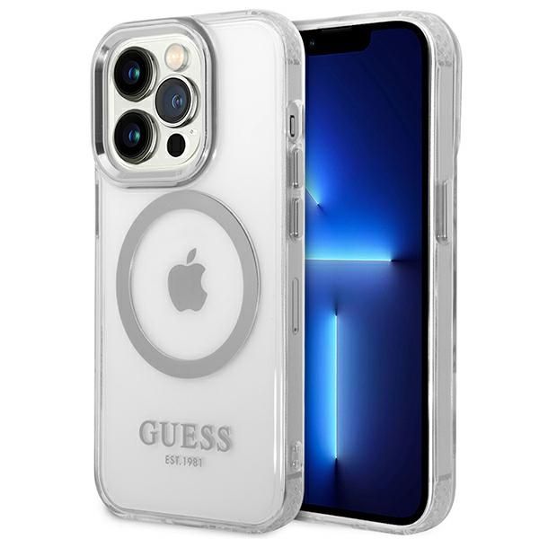 Etui Guess do iPhone 14 Pro, Srebrny, MagSafe zdjęcie 1