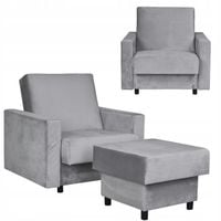 Fotel rozkładany Alicja z podnóżkiem do spania z pojemnikiem Family Meble