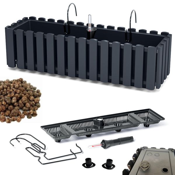 Skrzynka na balustradę DDEF600W Doniczka balkonowa + Keramzyt 1l zdjęcie 1