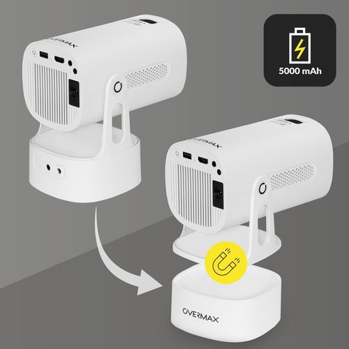 PROJEKTOR RZUTNIK ANDROID TV WIFI BEZPRZEWODOWY OBROTOWY LED PRZENOŚNY na Arena.pl