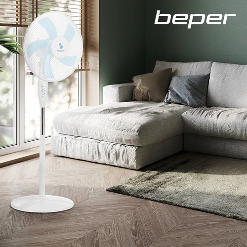WENTYLATOR PODŁOGOWY BEPER WIATRAK STOJĄCY 5 ŁOPATEK 130cm 40W PILOT TIMER na Arena.pl