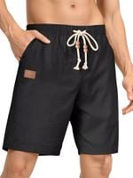 Męskie Lniane Szorty Cargo Chino Bermudy Sportowe Letnie Czarne Rozmiar 38