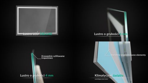 Lustro Led Zimny - Włącznik Dotykowy - 140X70 Cm - M1Zd-38-140X70 na Arena.pl