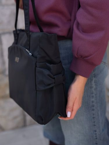 Torba shopper bag torebka damska pojemna na ramię miejska czarna PETERSON na Arena.pl