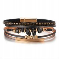 Bransoletka skórzana Boho Damska z Kamieniem