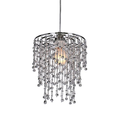 Roni lampa wisząca 1x60W E27 abażur chromowy na Arena.pl