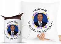 Zestaw Poduszka + Kubek Prezent Andrzej Duda Pis Z Nadrukiem Ze Zdjęciem