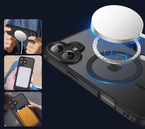 Etui do iPhone 16 do MagSafe MATT CASE WZMACNIANE 360° Szkło 5D PREMIUM na Arena.pl