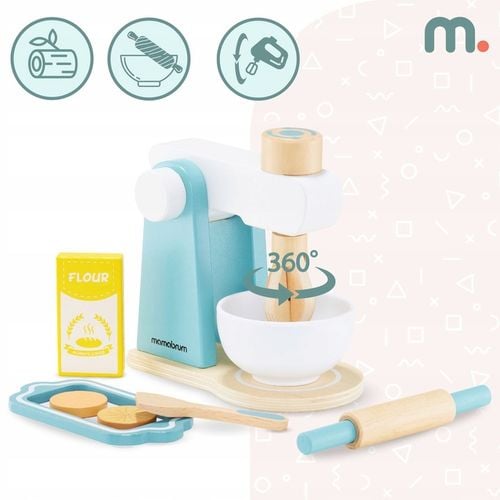 Zabawka Edukacyjna DREWNIANY MIKSER BLENDER ROBOT KUCHENNY DLA DZIECI 3+ na Arena.pl