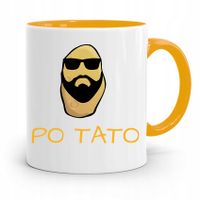 Kubek Żółty Dzień Ojca Dla Taty Po Tato Ziemniak Z Nadrukiem Ze Zdjęciem