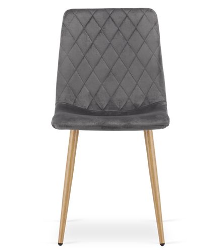 Krzesło TURIN - ciemny szary aksamit / nogi kolor drewna x 2 na Arena.pl