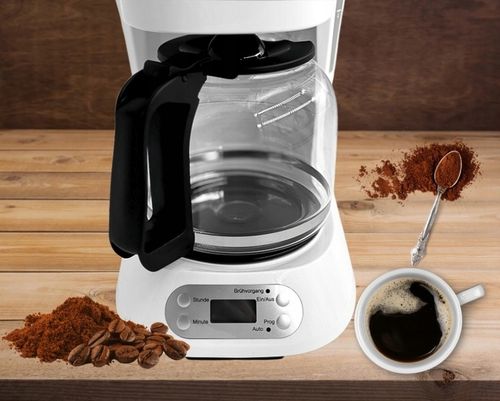 EKSPRES DO KAWY PRZELEWOWY KOMPAKTOWY QUIGG BIAŁY 1,5L 900W + TIMER na Arena.pl