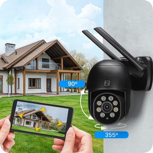 ZEWNĘTRZNA KAMERA OBROTOWA IP 8MPx UHD 2160p 4K WiFi CZARNA 4xZOOM na Arena.pl