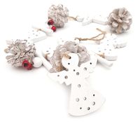 GIRLANDA ozdoba na choinkę drzwi okno 85cm szyszki ANIOŁKI