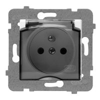 GNIAZDO HERMETYCZNE POJEDYNCZE Z/U BIAŁE KLAPKA DYMNA ROSA - E+PL-57787