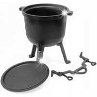 KOCIOŁEK 5L żeliwny GRUBY CIĘŻKI CZARNY MYŚLIWSKI grill
