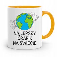 Kubek Żółty Dla Najlepszego Grafika Na Świecie Z Nadrukiem Ze Zdjęciem
