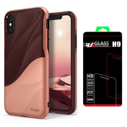 REARTH RINGKE WAVE Apple iPhone X - ROSE BLUSH +szkło na Arena.pl