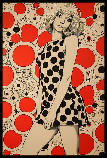 Plakat 40x60cm Czerwone Kropki zdjęcie 2