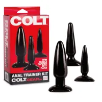 colt anal trainer kit - zestaw 3 anatomicznych korkow, czarny