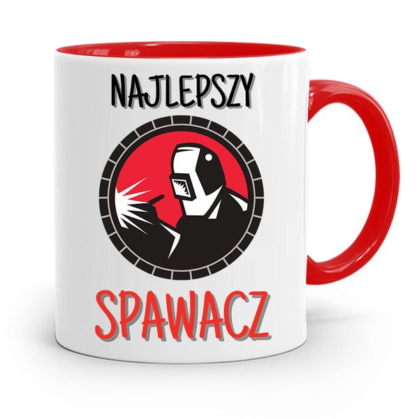 Kubek Czerwony Prezent Spawacza Najlepszy Spawacz Z Nadrukiem Ze Zdjęciem zdjęcie 1