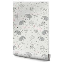 Tapeta Do Pokoju Dziecięcego JEŻE Chmurki Jabłka