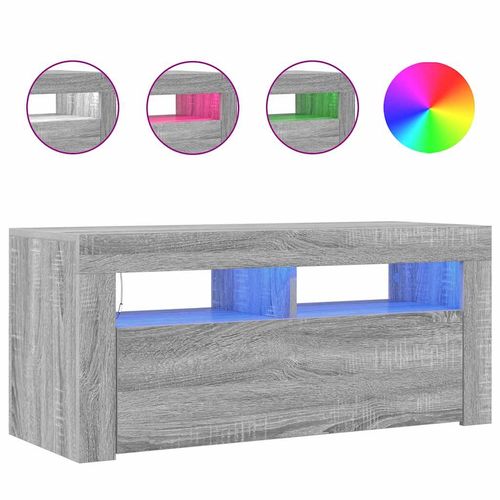 Szafka pod TV z oświetleniem LED, szary dąb sonoma, 90x35x40 cm na Arena.pl