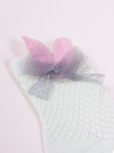 Skarpety dziewczęce z aplikacją 3D królik i kokarda 3PAK 17-19 YOCLUB na Arena.pl