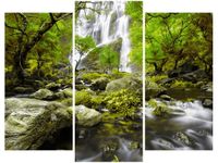 60 90CM OBRAZ 3 ELEM WODOSPAD ZIELENI ŚCIENNY DRUK PŁÓTNO