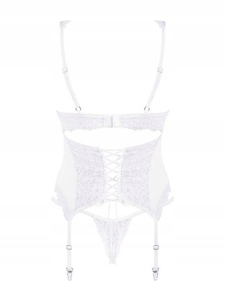 Obsessive Gorset i stringi Amor Blanco białe L/XL zdjęcie 4