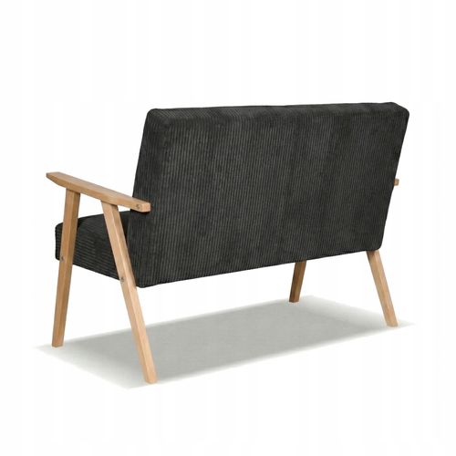 Sofa w stylu PRL retro vintage SOLER Family Meble czarny sztruks Anafi na Arena.pl