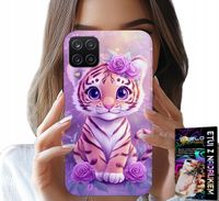 ETUI DO SAMSUNG GALAXY A22 5G - SŁODKI TYGRYSEK NA RÓŻOWYM TLE + SZKŁO
